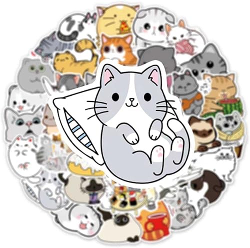 Miniatura 5 de 112 calcomanías de gato lindo para botellas de agua  Calcomanías de animales Kawaii de dibujos animados  Regalo para niños adolescentes fiesta de