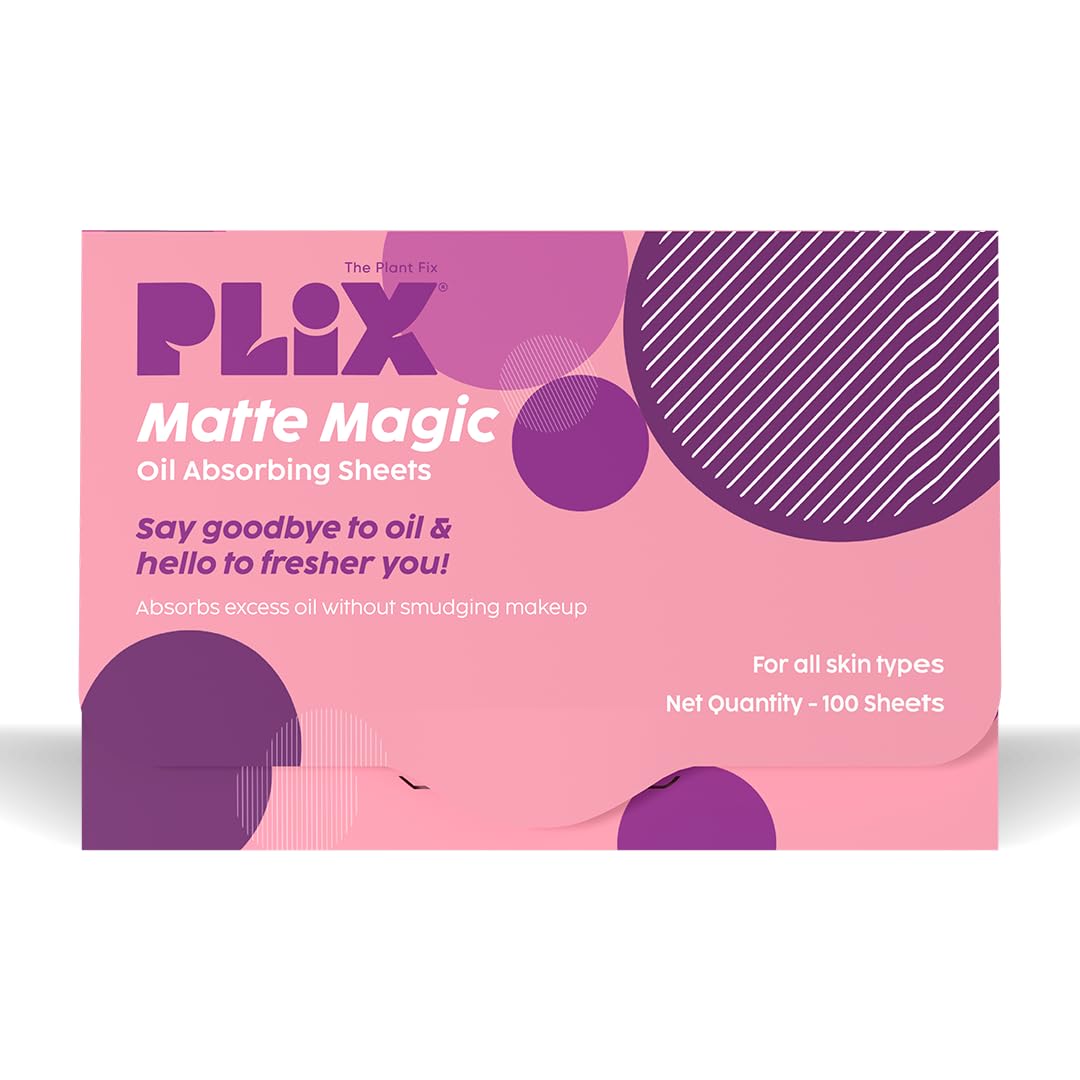 PLIX - THE PLANT FIX Oil Absorbing Sheets for Face with Natural Absorbents | Instant Oil Control | Gentle on Skin & Makeup-Friendly | Travel-Friendly Blotting Paper | Pack of 100 Sheets-picture-31