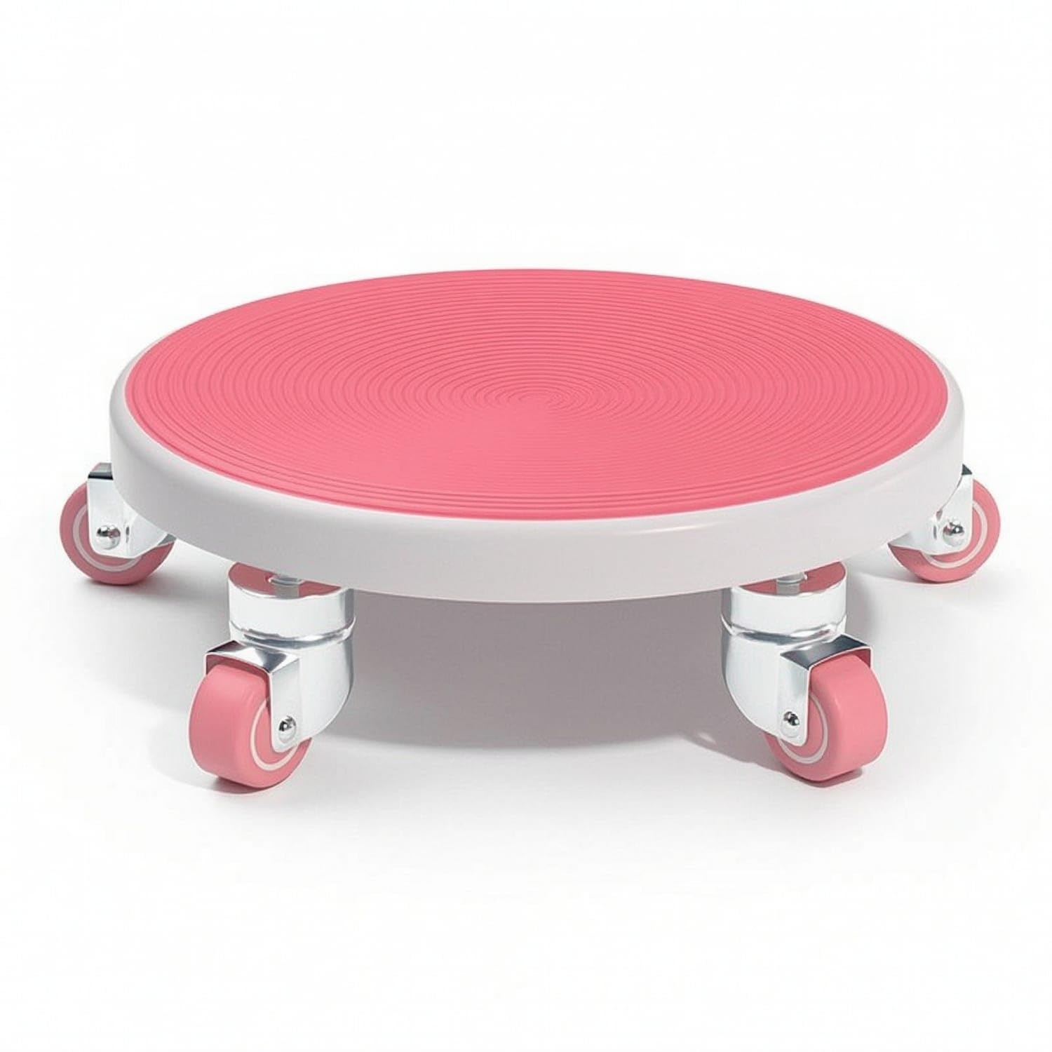 Padded Abdominal Exercise Disc Comfortable Ab Disc with Pad Cushioned Ab Roller with Six Wheels Silent for Beginners, Home Gym, Apartment, Pink-image-16