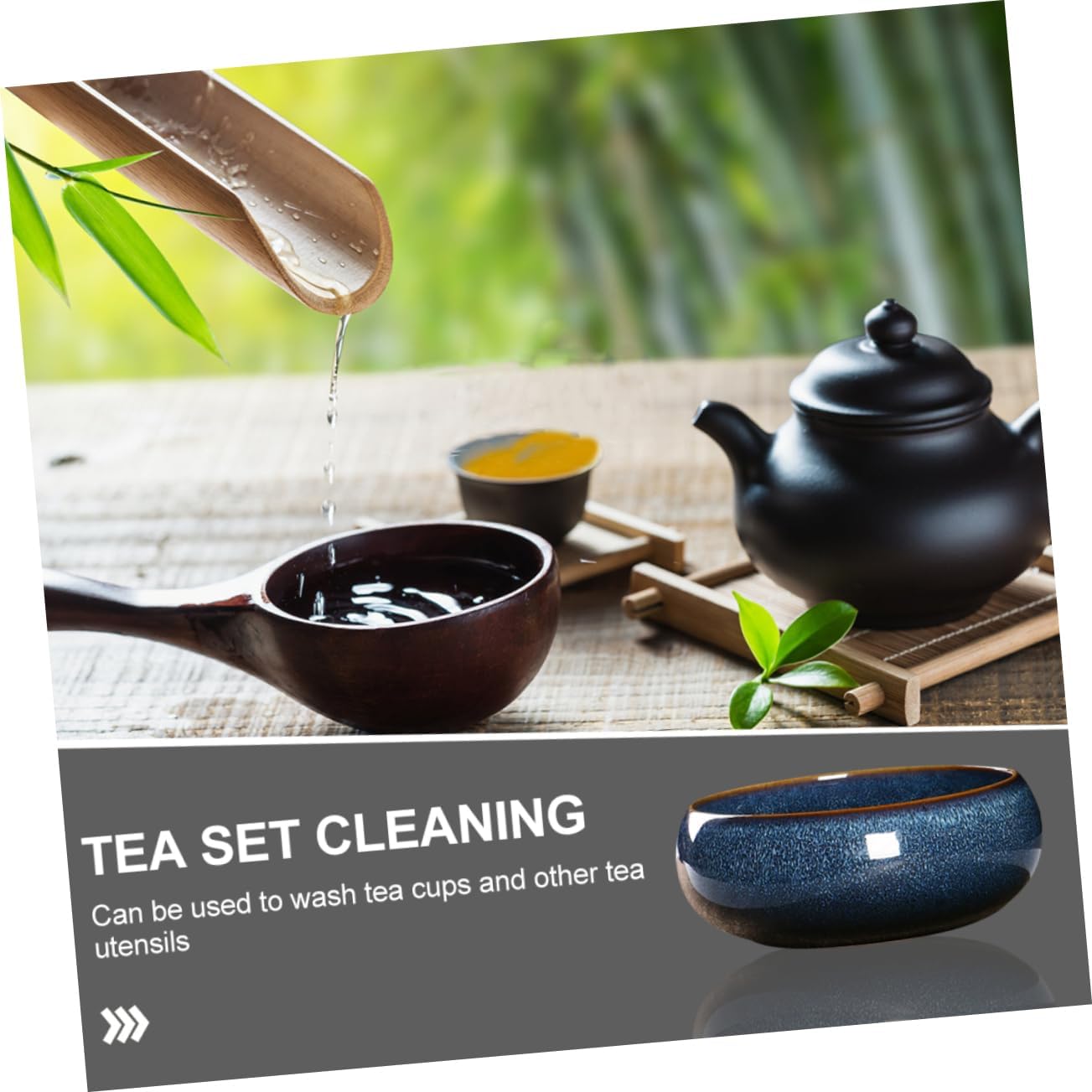VICASKY Ceramic Tea Wash Bowl for Tea Residue with Retro Smooth Design for Home Travel Gift Classic Kiln Glazed Color