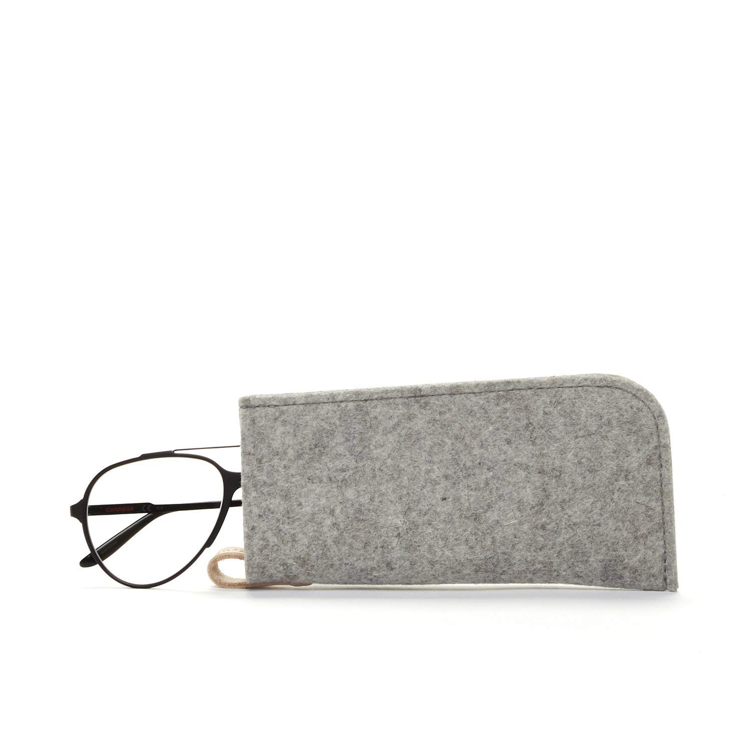 Graf Lantz Protective Eyeglass Case, 100% Luxury Merino Wool Felt Scratch-Free Sleeve Polishes Glasses
