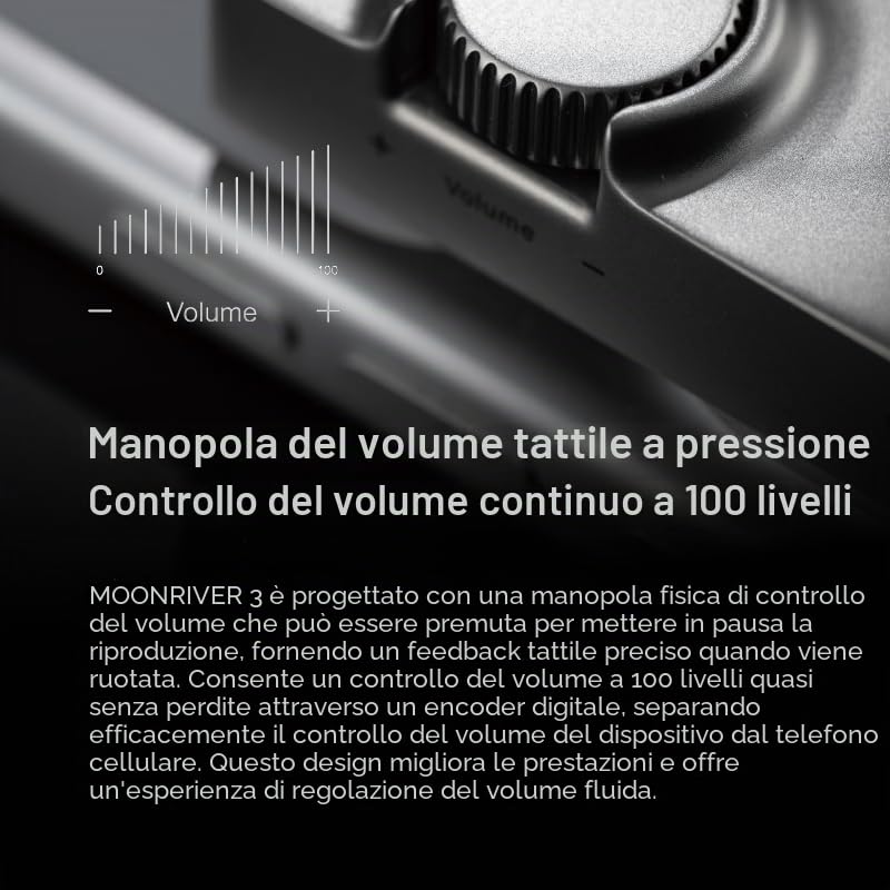 Moondrop MOONRIVER 3 Amplificatore per cuffie 32 bit/384 kHz decodifica PCM con cavo di tipo C staccabile connettori di uscita da 3,5 mm+4,4 mm