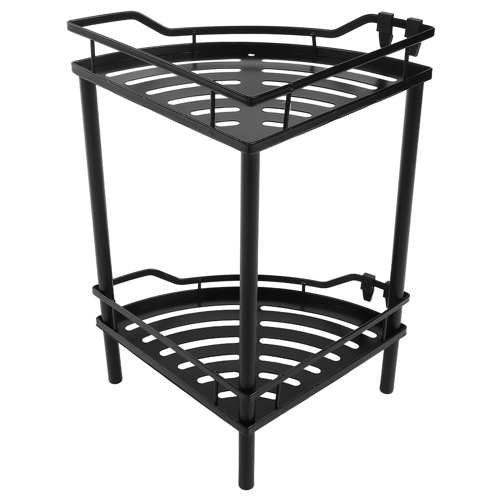 Estante de baño esquinero negro de acero al carbono de fácil instalación