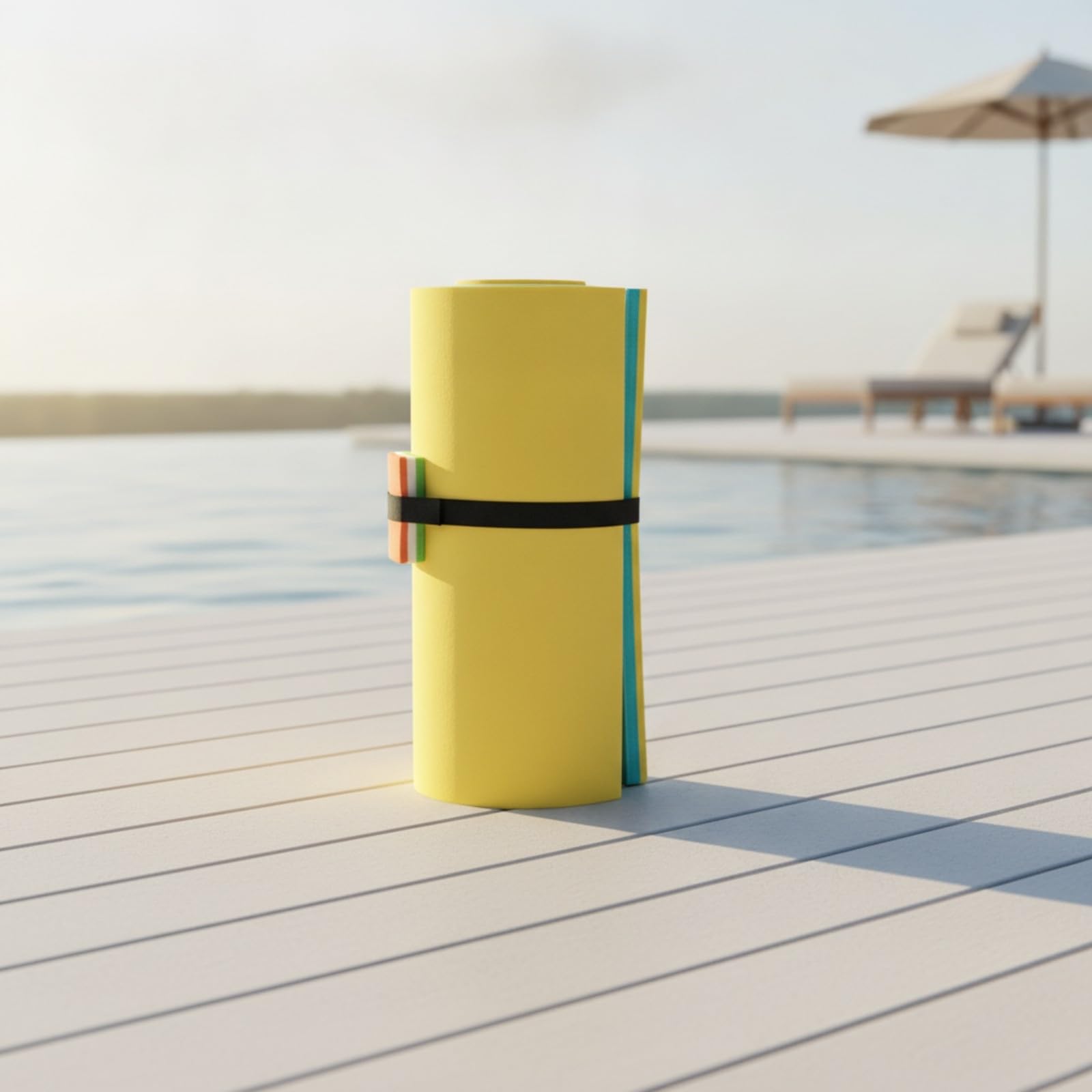 Materassino in Schiuma | Non Gonfiabile, Tappeto Gggiante in Schiuma, Durevole, Attrezzatura, per Piscina, Spiaggia, Famiglie, Giallo-, 180x55x2.2cm