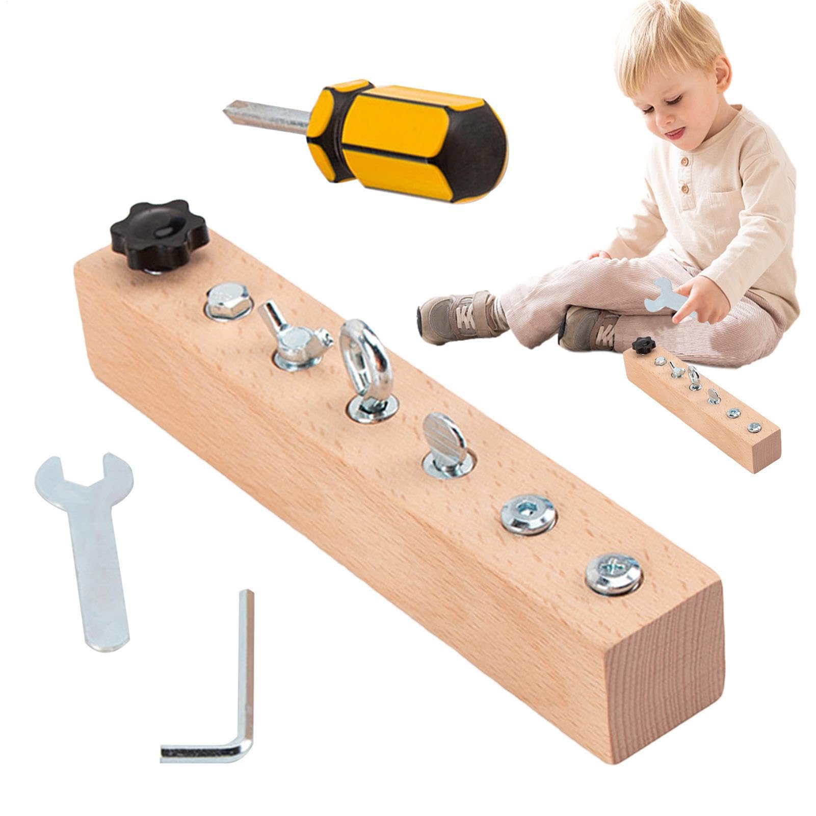 Kids Screwdriver Board Toy,Fine Motor Skills Training,Screwdriver Board Sensory Busy Toy - for Boys Girls Preschoolers Children Over 3 Years Old Yard Living Room
