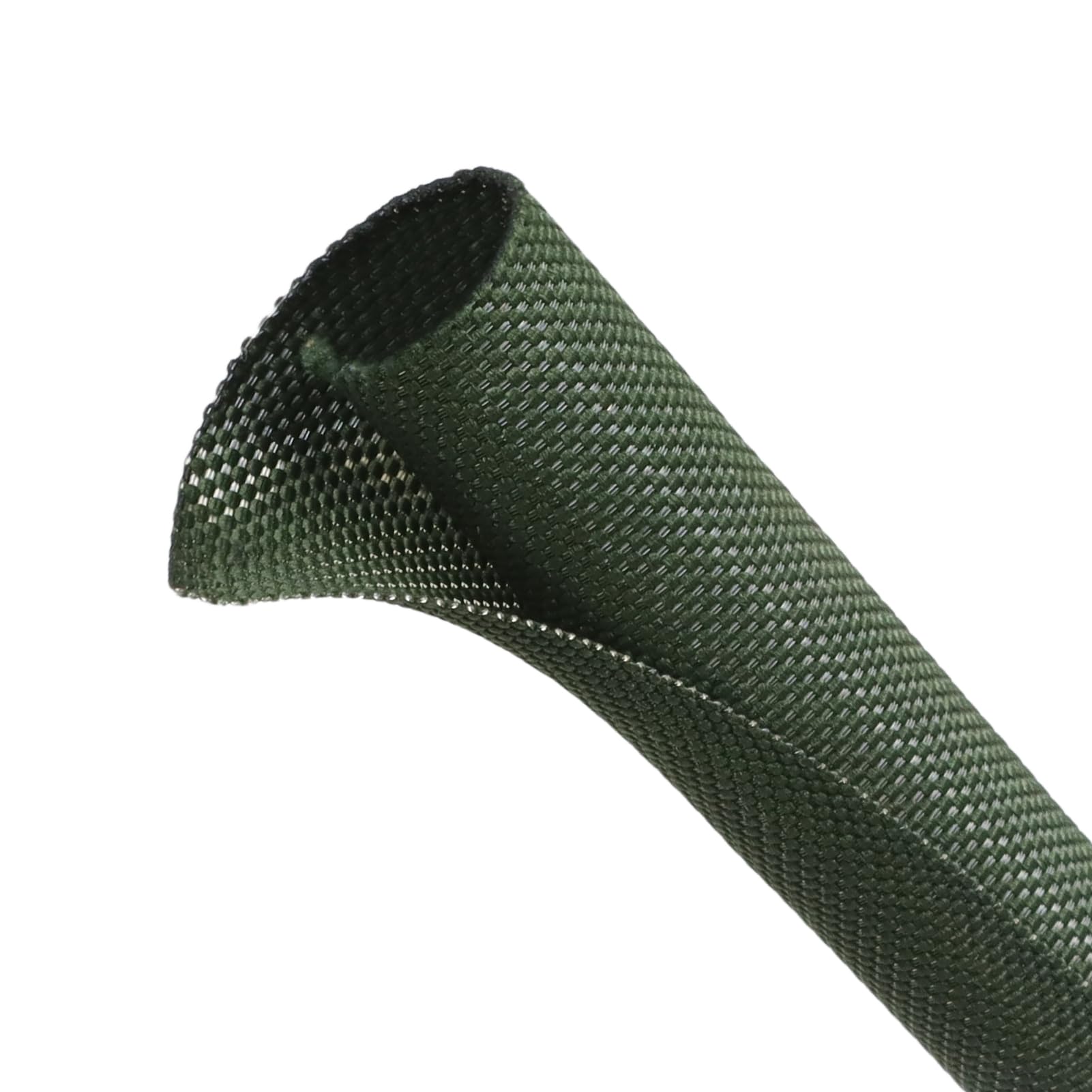 Automotive Wire Loom Tubing, Split Braided Cord Protectors from Pets No Chew, Flexible Cable Sleeve Cable Management for TV/Computer/Electric Wires (Deep Green, 3/8"-25ft)