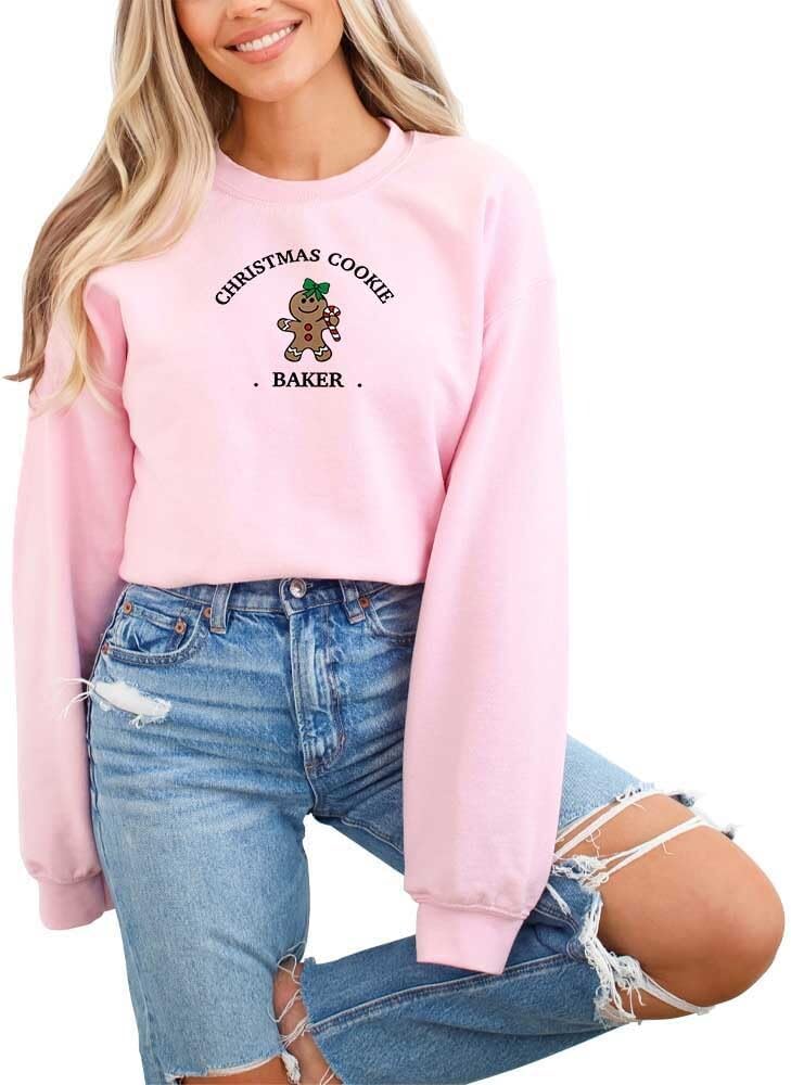 Christmas Baking Family Crewneck, Embroidered Gingerbread Cookie Baker Tester Sweatshirt, Holiday Pullover, Vintage Christmas Sweaters for Women and Men, Festive Xmas Gift Idea - Image 5