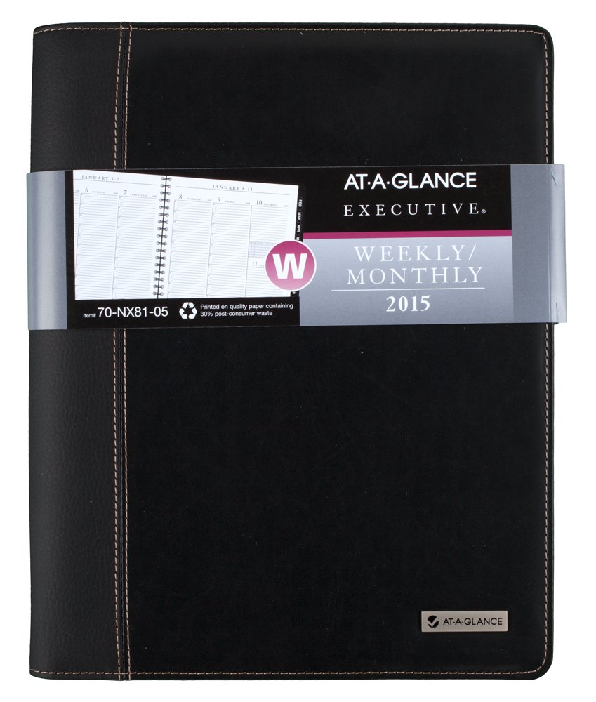 AT-A-GLANCE® Executive Weekly/Monthly Appointment Book, 6-1/2" X 8-3/4 - View #6