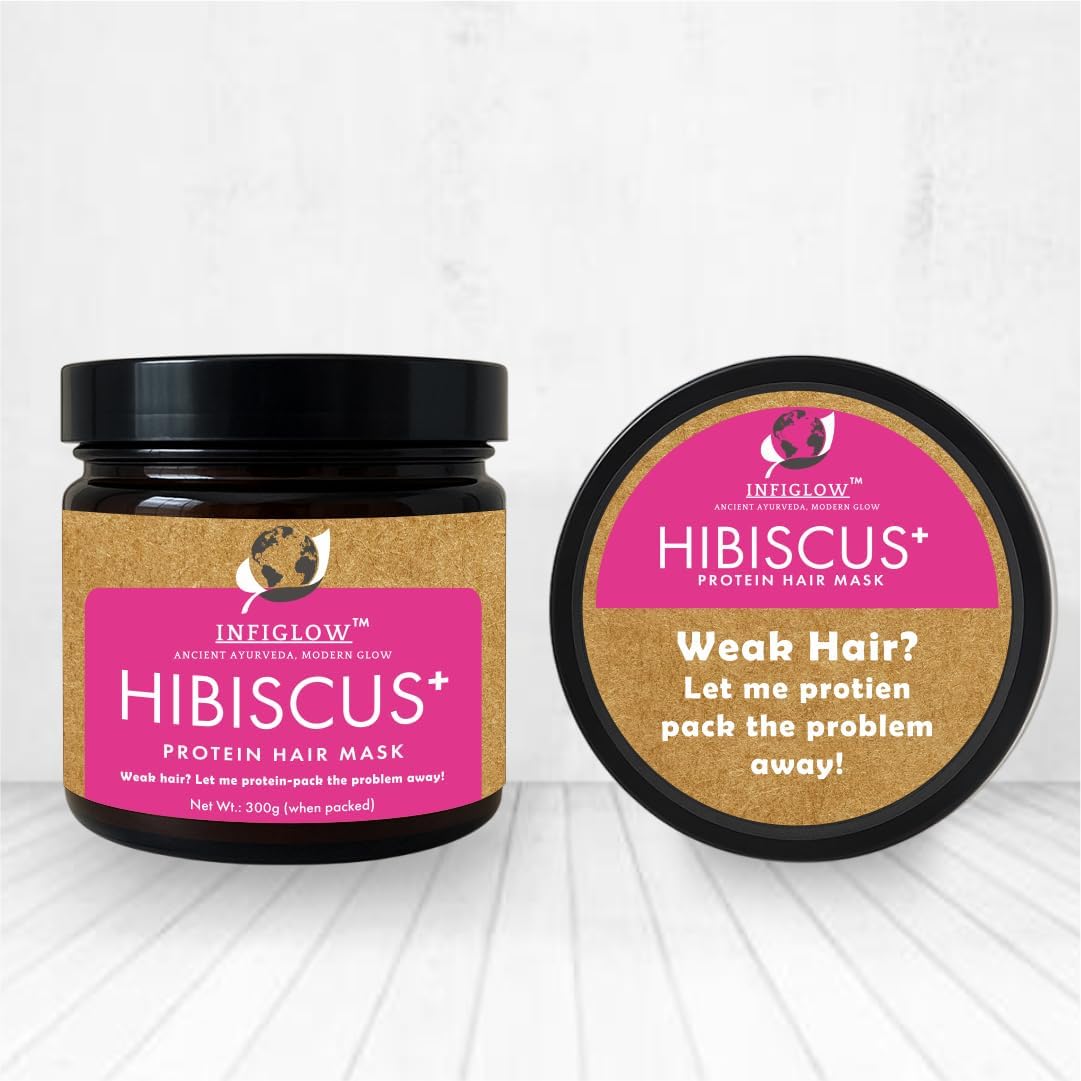 INFIGLOW Hibiscus+ Protein Hair Mask with Organic Hibiscus, Alma and Methi Dana for Men and Women | 100% Natural | Paraben & SLS free | Strengthens &