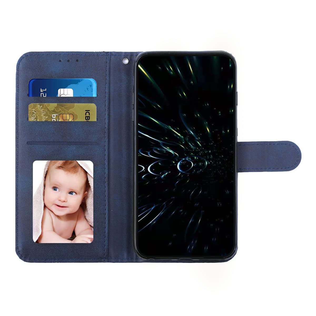 Étui Portefeuille Pour Infinix Zero 40 5G – Tissu Oxford Bleu, Rabat Magnétique, Fentes Cartes