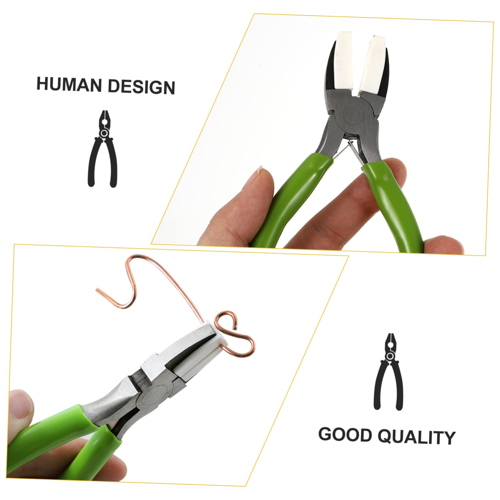 COHEALI 3pezzi Pinze Nylon Con Ganasce Piatte Per Creazione Gioielli Carbonio Ergonomiche e Resistenti Per Modellatura e Piegatura Filo