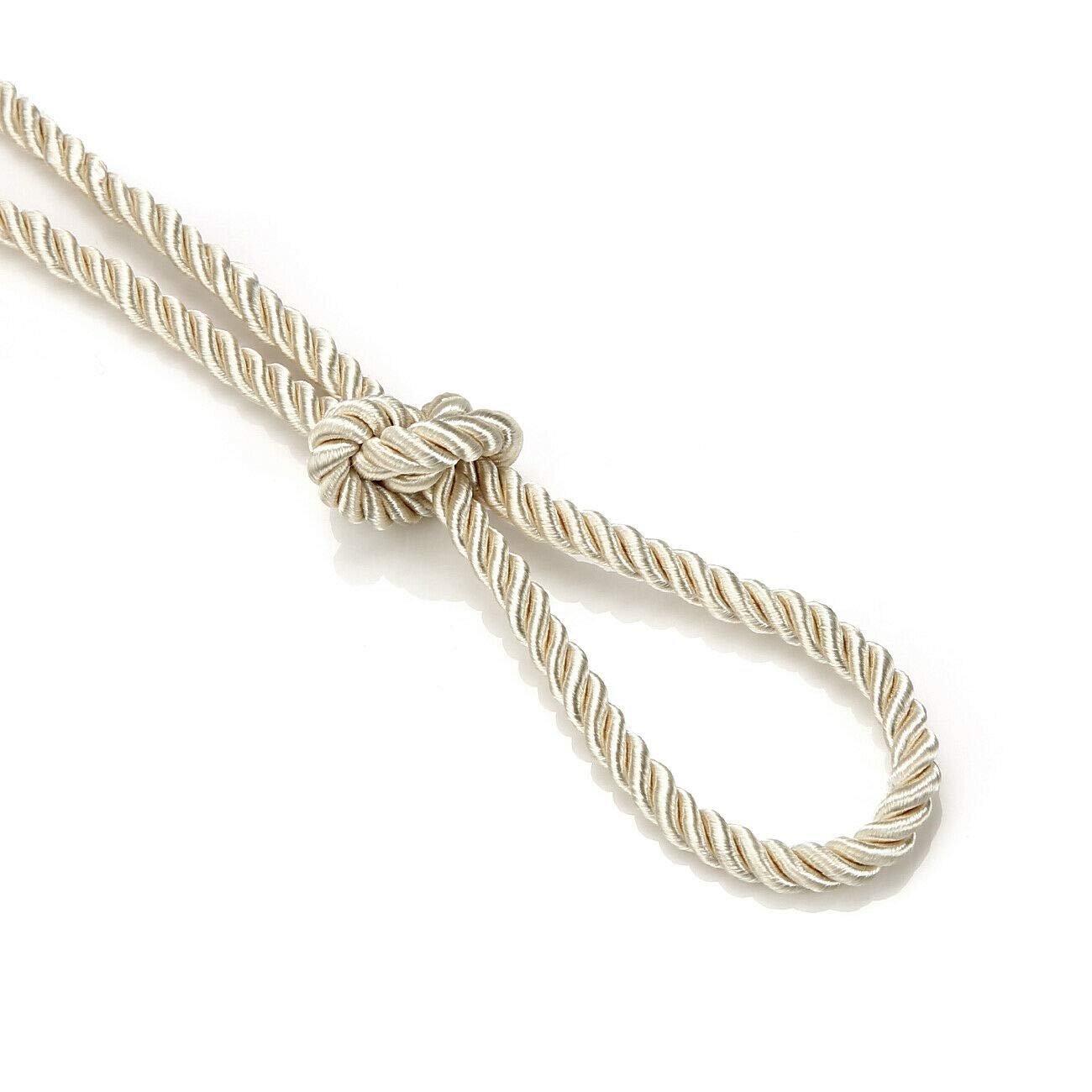6mm Silky Barley Twist Cord Rope Braid 3 Ply & Matching 16mm Flanged Insertion Piping Furnishing Upholstery Crafts Trimming,36 Colors. High Strength, Neotrims. 5 Yards, Vanilla Ivory (Cord)