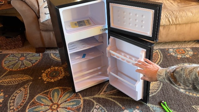 Image of DEMULLER Fridge with Freezer 2 Doors Refrigerator with 7 Setting Adjustable Thermostat Person Mini Refrigerator For Dorm Capacity 45Liters, Matte Black
