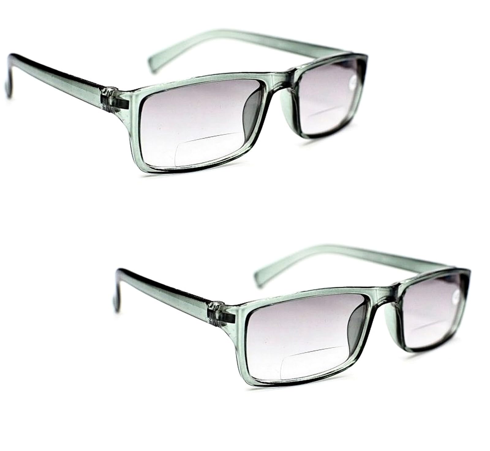 Fads & Fashions TN68 Any 2 Pairs MIXnMATCH Tinted Bifocal Multi Pupose Sunglasses & Sun Reading Glasses in Brown Black or Grey with 9 lens strengths (2 Pairs Grey, 2.0)