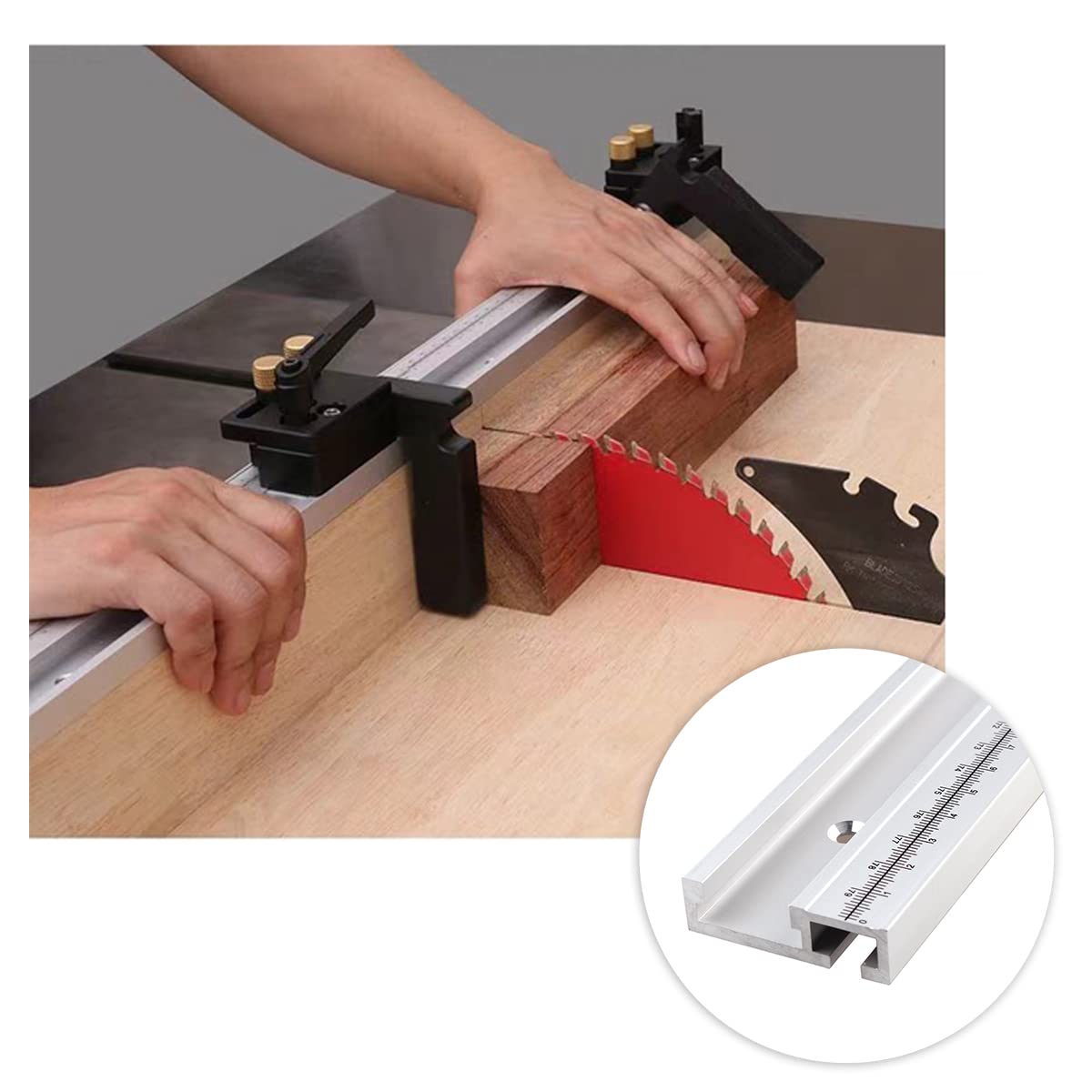 CNCMANS 45 Tipo T Ranura inclinada Carril en T 800 mm 45 mm Impresión deslizante de aleación de aluminio T ranura Riel ingletador 45 Tipo Riel en T, ranura en T de aluminio para carpintería