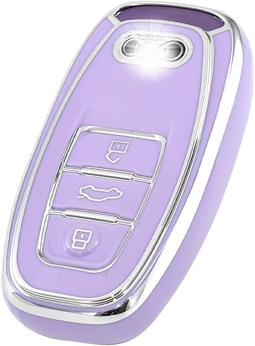 Miniatura 6 de OFFCURVE Funda para llavero Audi, TPU suave de alta calidad de 360 grados, protección completa, compatible con Audi R8 Q5 Q7 S3 S4 S5 S6 S7 S8 SQ5