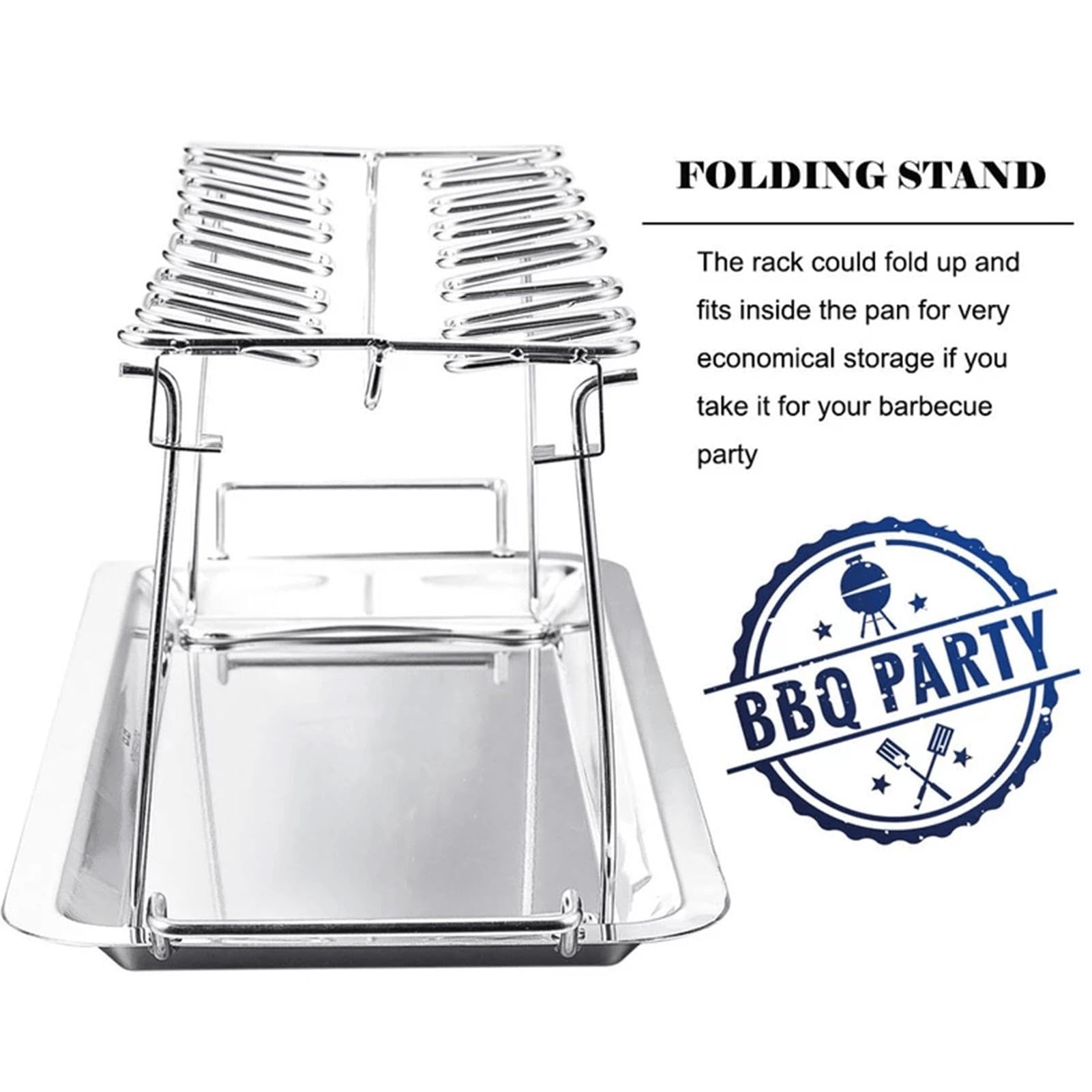 Supporto Per Cosce Di Pollo Per Barbecue E Forno | Griglia In Acciaio Con Vassoio Antigoccia - Foto 12