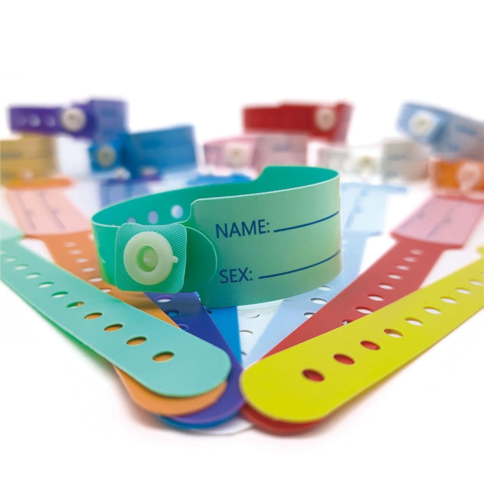 100pcs bracelets médicaux imperméables en PVC souple