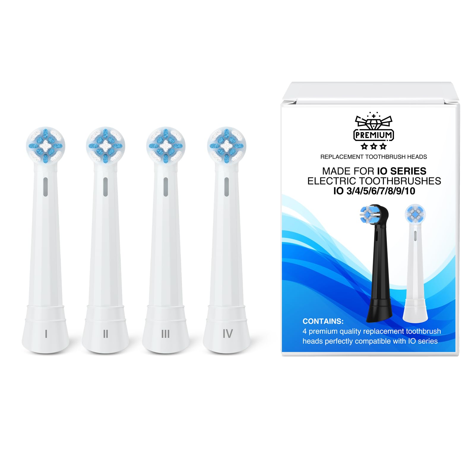 [Upgraded 2025] AmuLumon 4-Pack Ultra-Soft Toothbrush Heads for Oral-B iO Series (iO3/iO4/iO5/iO6/iO7/iO8/iO9/iO10) – Gentle Gum Care, Hygienic