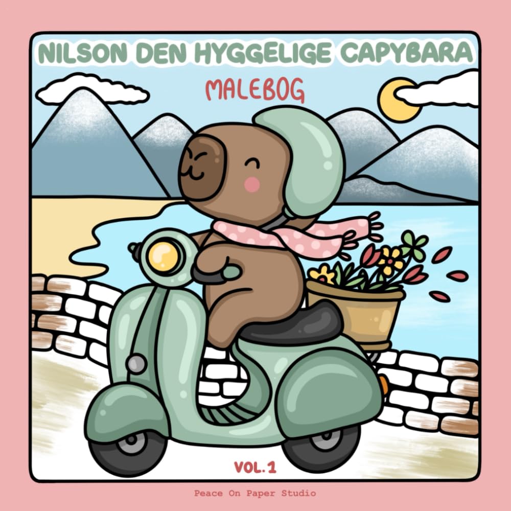 Nilson den Hyggelige Capybara: En flot og nem malebog med 40 søde håndtegnede tegninger af en kapivar - Perfekt til afslapning for voksne, unge og børn (Flodsvin) (Nilson The Cozy Capybara)