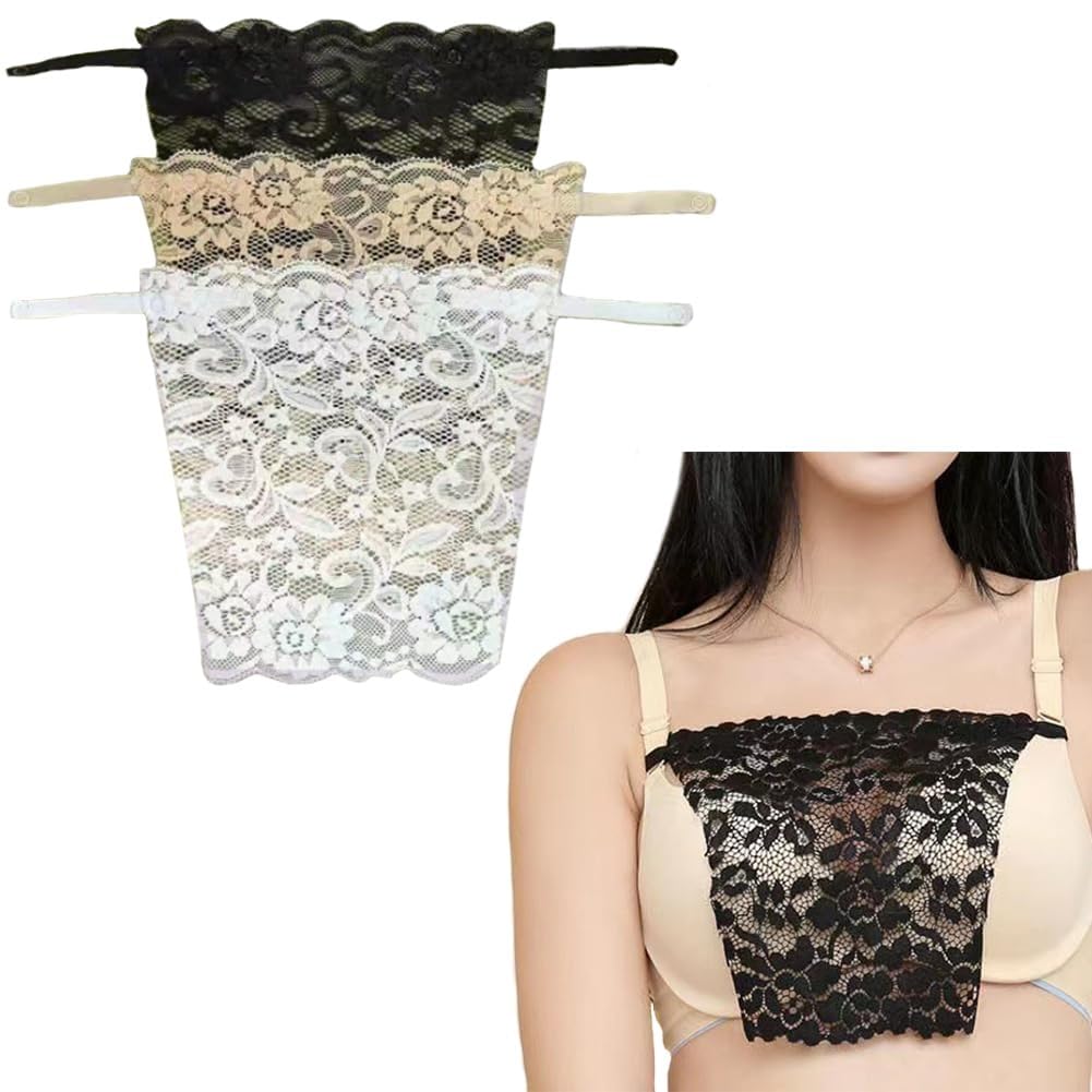 cpd empire Cotton Clip On Camisole for Women Mock Lace | Cleavage Cover for Women | Deep Neck Cover Up Inners Cami Secret | Free Size | Set of 3-picture-48