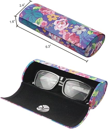 Miniatura 5 de JAVOedge Paquete de 3 estuche rígido ovalado largo para lentes de varios patrones, incluye paño de limpieza de microfibra