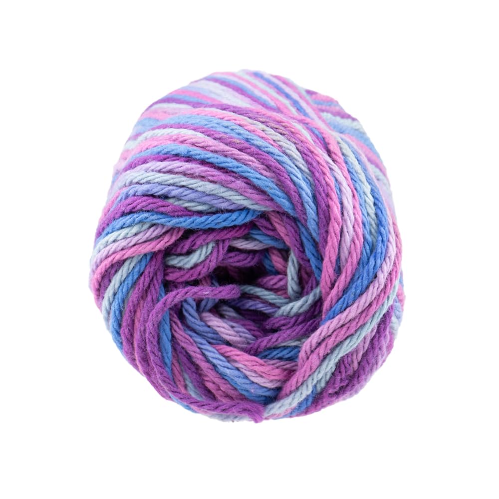 Craft County 100% Cotton Yarn Medium (Size 4) – Weaving, Knitting, and Crochet – Jewels Ombre (95 Yards)