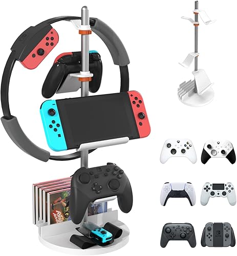 WEGASTU Soporte para auriculares, soporte para controlador de PS5, soporte para accesorios de juegos, soporte para CD, soporte para iPad para