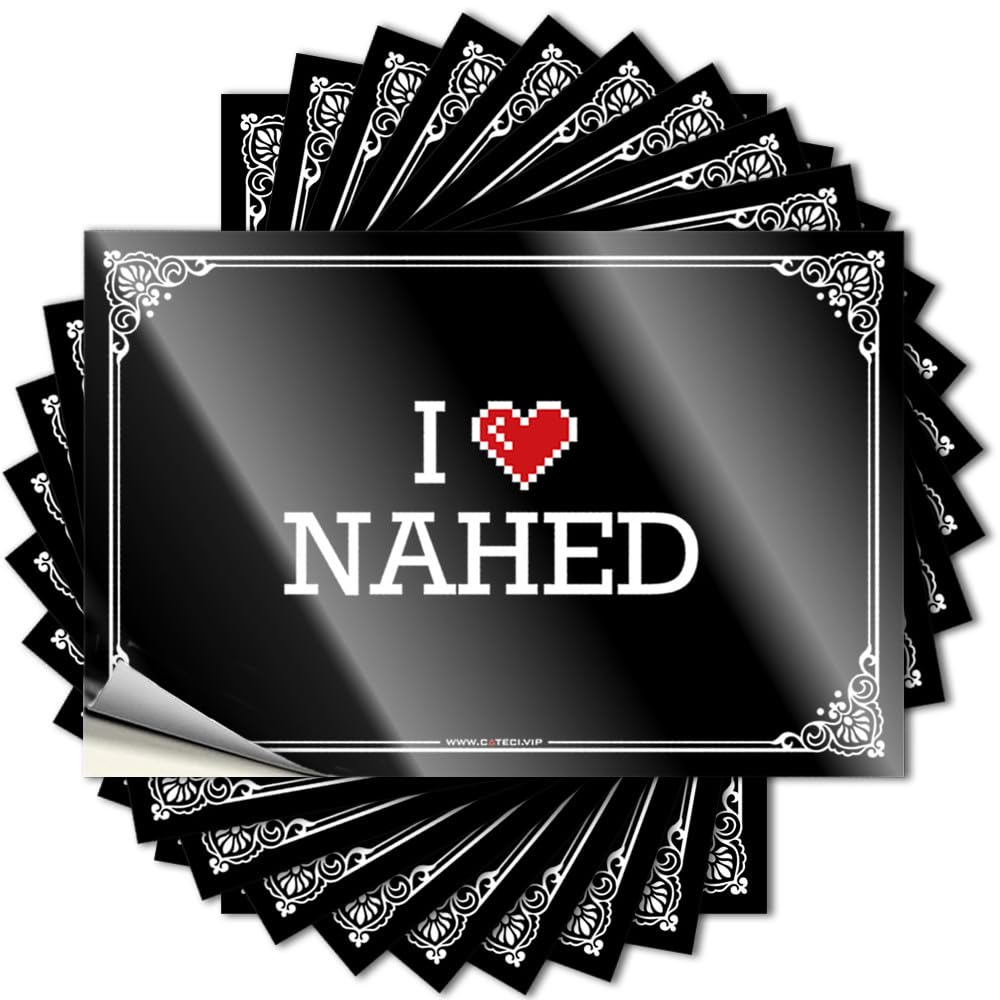 Garage Stuff for Guys Halloween Tattoos - I Love Nahed Helmet Waterproof Vinyl Sticker(12X18CM)