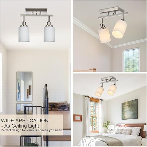 Miniatura 3 de Iluminación de riel de 4 luces, iluminación de techo de níquel cepillado para cocina, dormitorio, pasillo, accesorios de iluminación de pista de