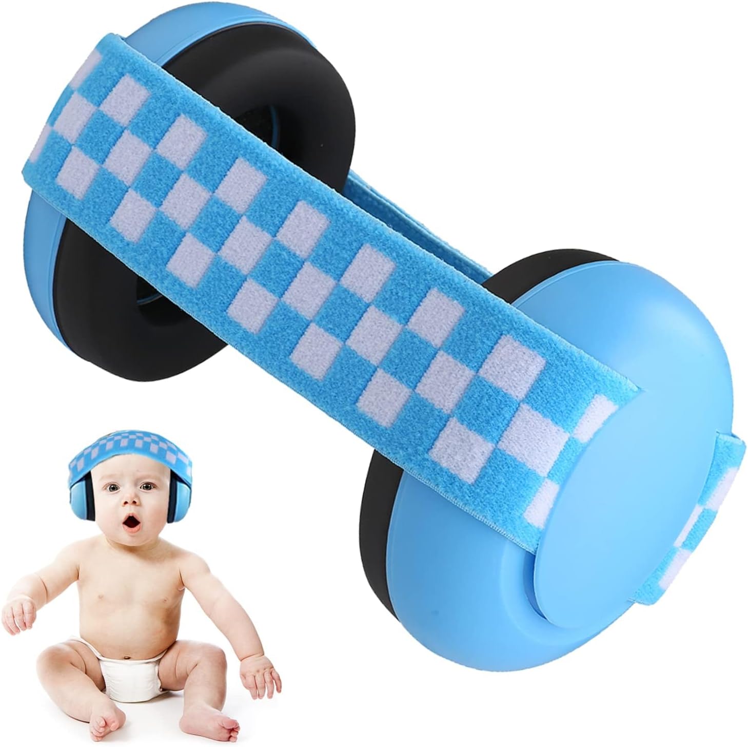 Baby Ear Protection Infant Noise Reduction Earmuffs Noise Cancelling Headphones with Elastic Headband for Toddlers for 0-24 Months