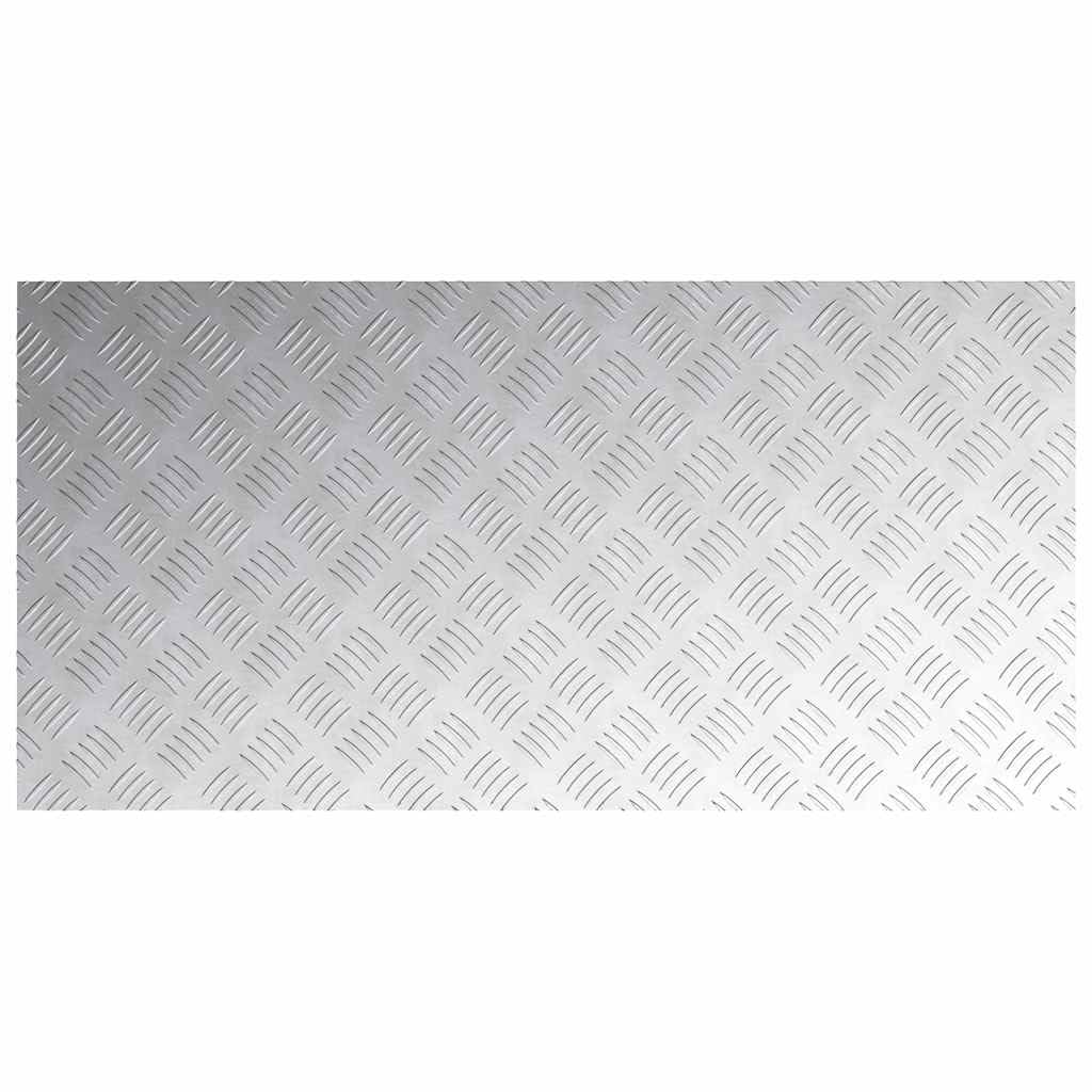 Aluminiowe stopnie schodowe, zestaw 4 sztuk, 100 x 50 cm, srebrne, prostokątne, blacha ryflowana, do użytku wewnątrz i na zewnątrz, antypoślizgowe, odporne na zarysowania, łatwe w pielęgnacji