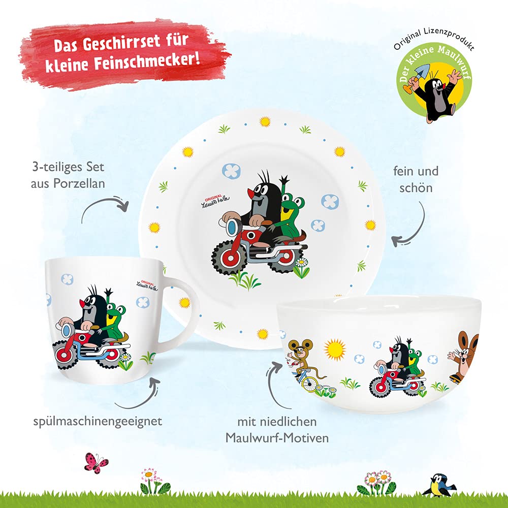 Trötsch Der kleine Maulwurf Geschirrset Motorrad