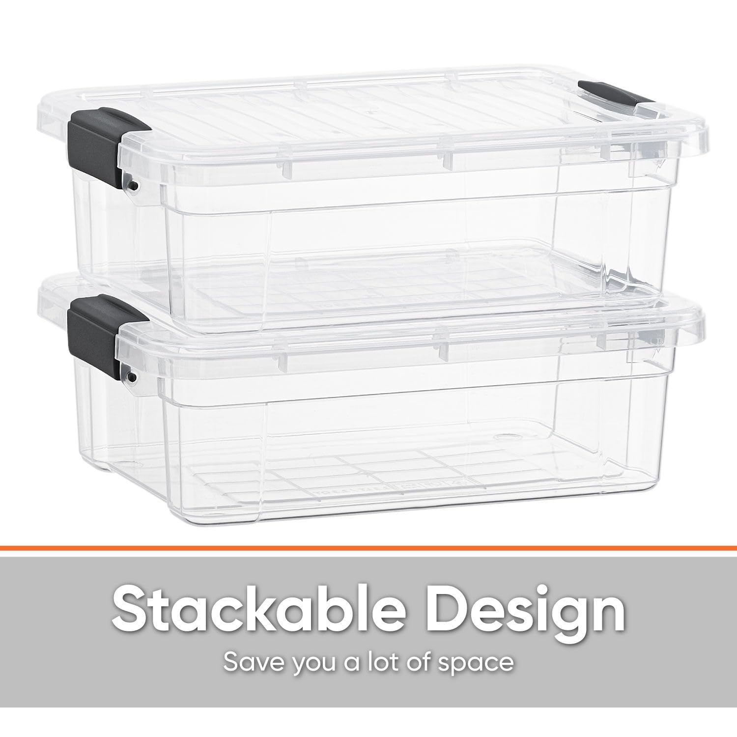Amazon.com - Superio Clear Storage Boxes with Lids, 1.27