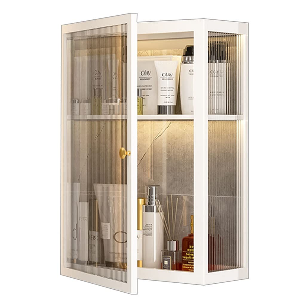 Armadietto da bagno bianco a 2 4 ripiani, montaggio a parete, senza punzonatura, per cosmetici, armadietto da cucina (30 x 15 x 45 cm)