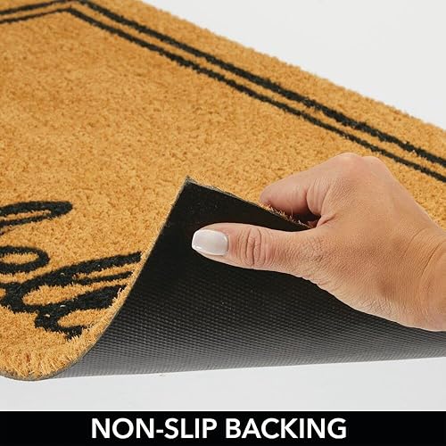 Miniatura 5 de mDesign - Tapete para puerta de entrada con fibras naturales, con texto.