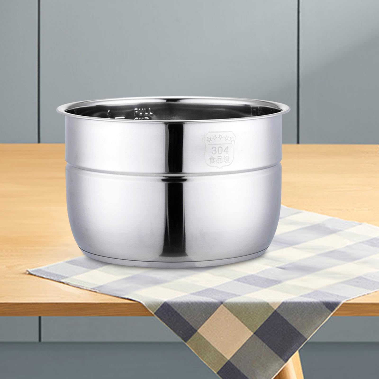 Olla a Presión Reemplazo Recipiente Interno Acero Inoxidable Cocina Olla Eléctrica Gran Capacidad Apto para Familiares Celebraciones, 12l
