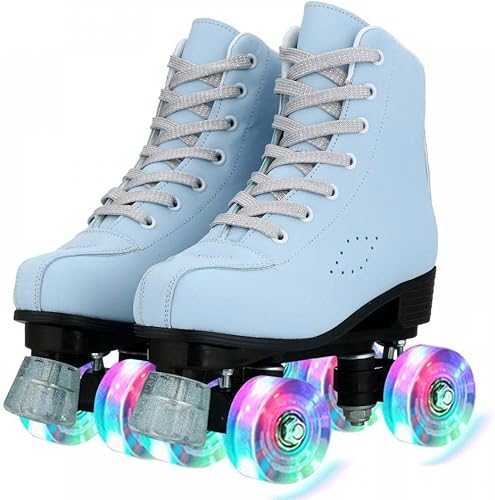 XUDREZ Patines de ruedas para mujeres y hombres, patines brillantes de doble fila de cuatro ruedas, patines con bolsa para zapatos XUDREZ Patines de ruedas para mujeres y hombres, patines brillantes de doble fila de cuatro ruedas, patines con bolsa para zapatos