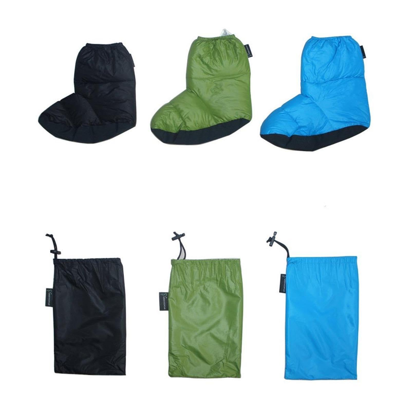 Yiju Down Booties Warm Socks Down Booties Footwear Foot Warmer Cover Foot Down Slippers Down Socks for Indoor Climbing Backpacking, Green, L