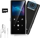 64GB MP3 Player with Bluetooth 5.2, AiMoonsa Music Player with Built-in HD Speaker, FM Radio, Voice Recorder, HiFi Sound, E-Book, Earphones Included