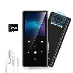 64GB MP3 Player with Bluetooth 5 2 AiMoonsa Music Player with Built-in HD Speaker FM Radio Voice Recorder