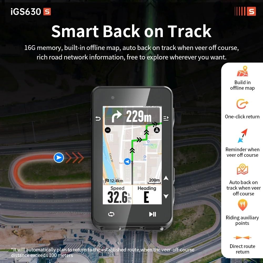 Compteur de vélo GPS sans Fil IGS630S, Compteur de Vitesse, Escalade Intelligente, Planification Pro, odomètre de vélo, entraînement en Salle