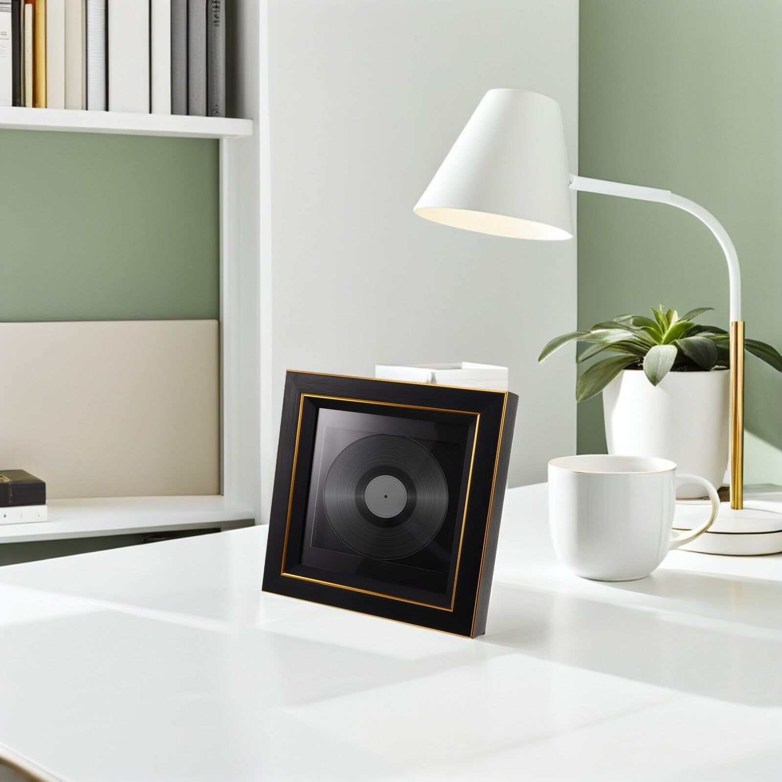 Marco de Exhibición para CD de Pared y Mesa Marco para Álbum de Vinilo Soporte Colgante para Disco Decorativo para Carátulas de Música Accesorio para Hogar y Oficina