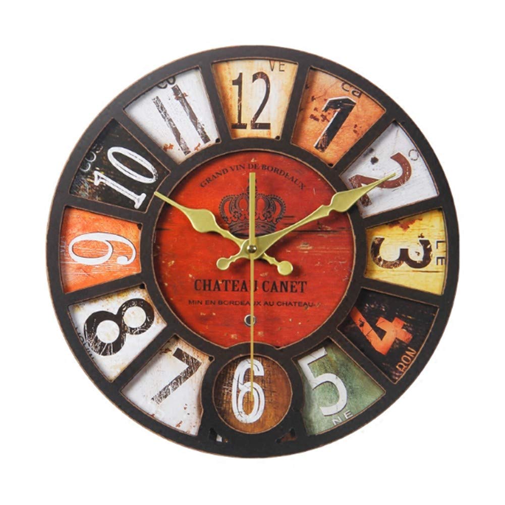 Horloge murale en bois rétro pour sublimer l'ambiance de votre salon chaleureux