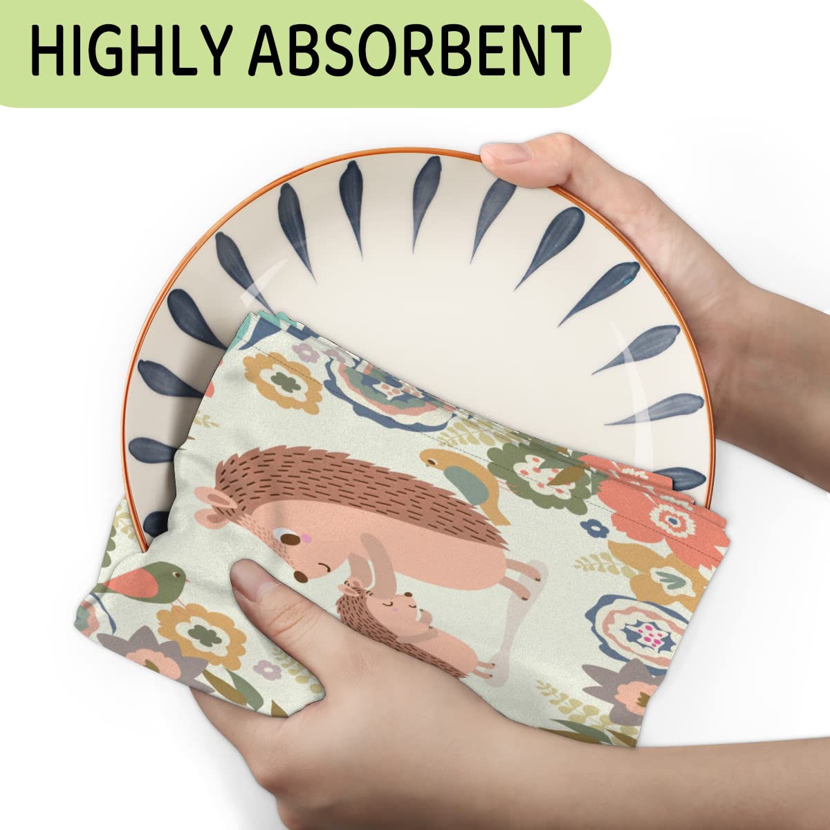 Set di 4 asciugamani da cucina con coccinelle a pois, morbidi asciugamani per asciugare i piatti, assorbenti, per cucinare il bagno, 40 x 60 cm