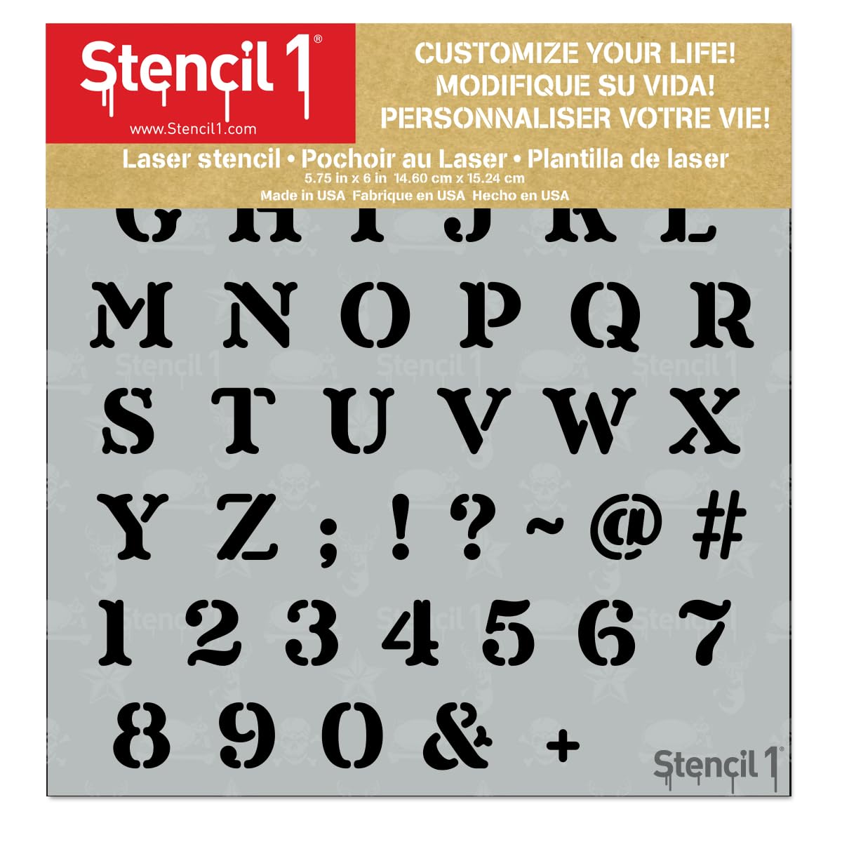 Stencil1 Alphabet Crafty Letters 1/2 Inch - Reusable Premium Quality Mylar for Painting - Crafts Decor on Walls, Fabric & Furniture Art (1/2" Letters) 5.75" x 6" - Image 3
