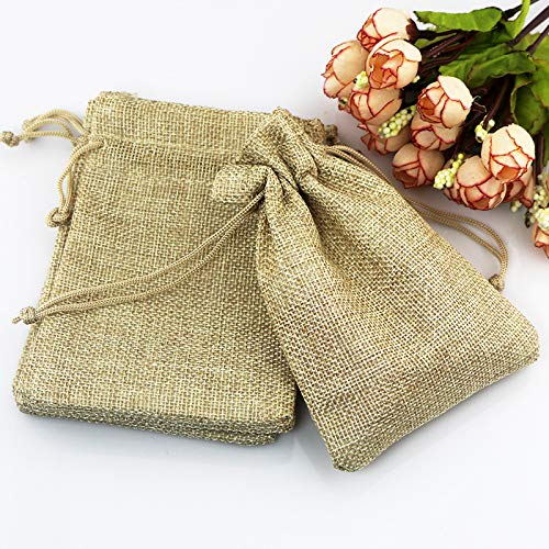 Buy Burlap Bags with Drawstring,50 Pcs Linen Bags with Drawstring