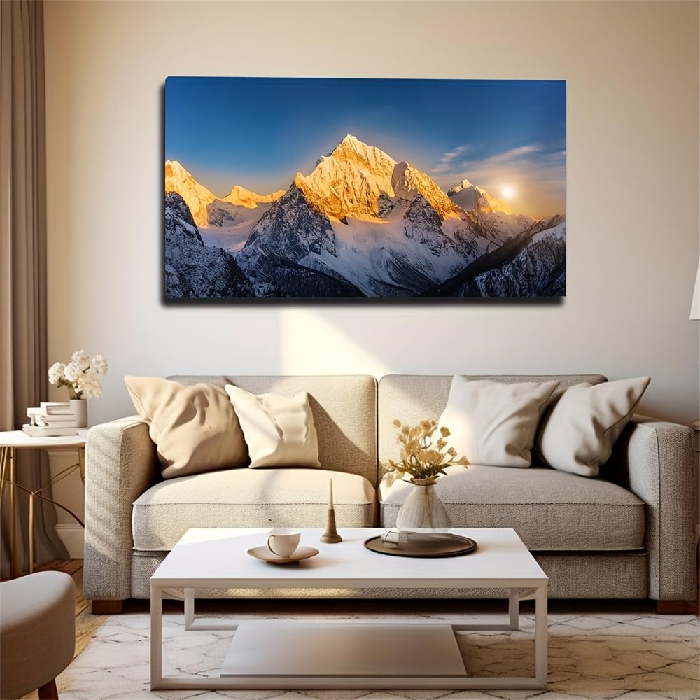 Cuadro del Everest al atardecer para decoracion de oficina bohemia