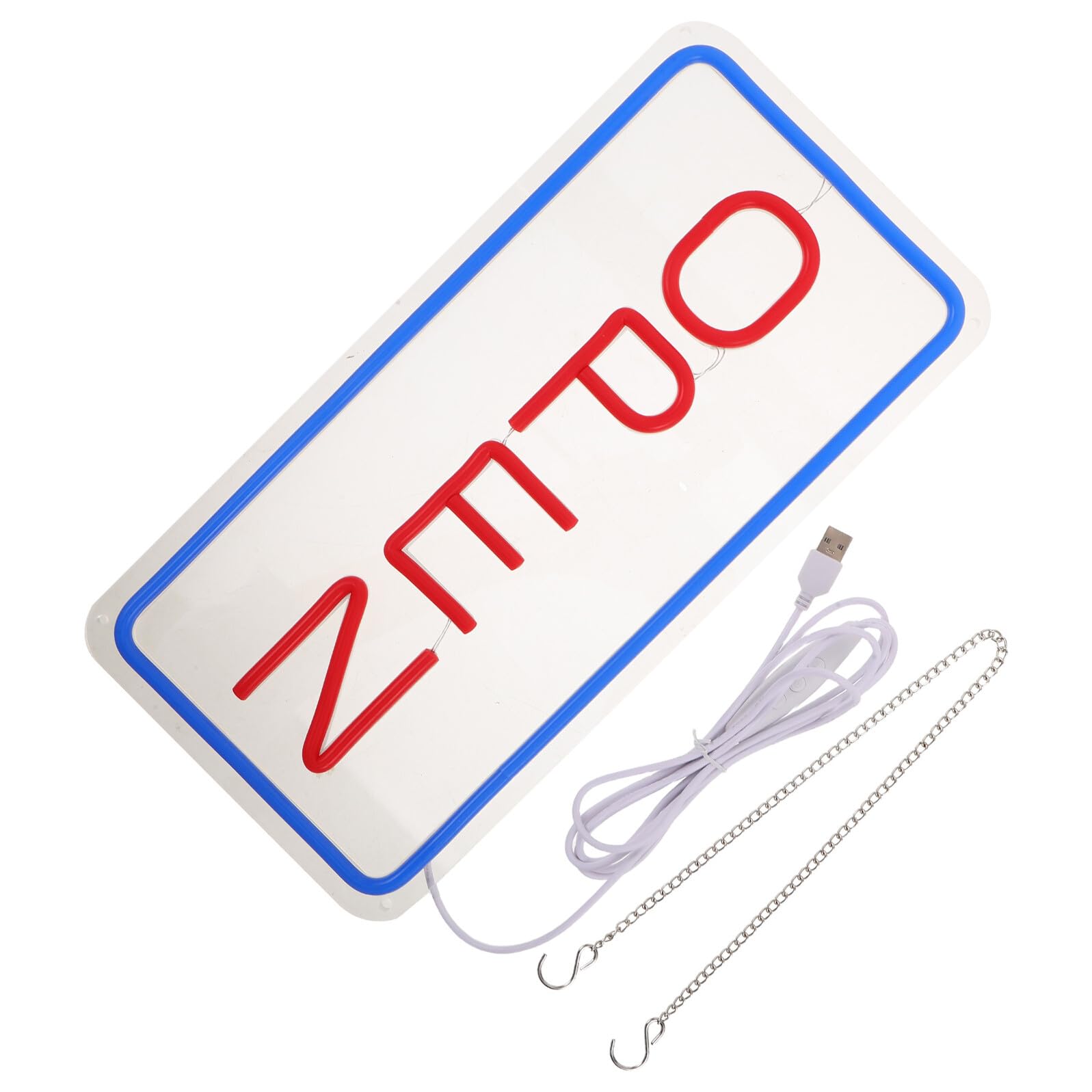SHOWERORO Letrero Luminoso de Neón LED Abierto Vertical 188X38 CM Acrílico Transparente USB 5v para Decoración de Tienda Negocio y Pared Luz de Aviso para Comercios y Habitaciones