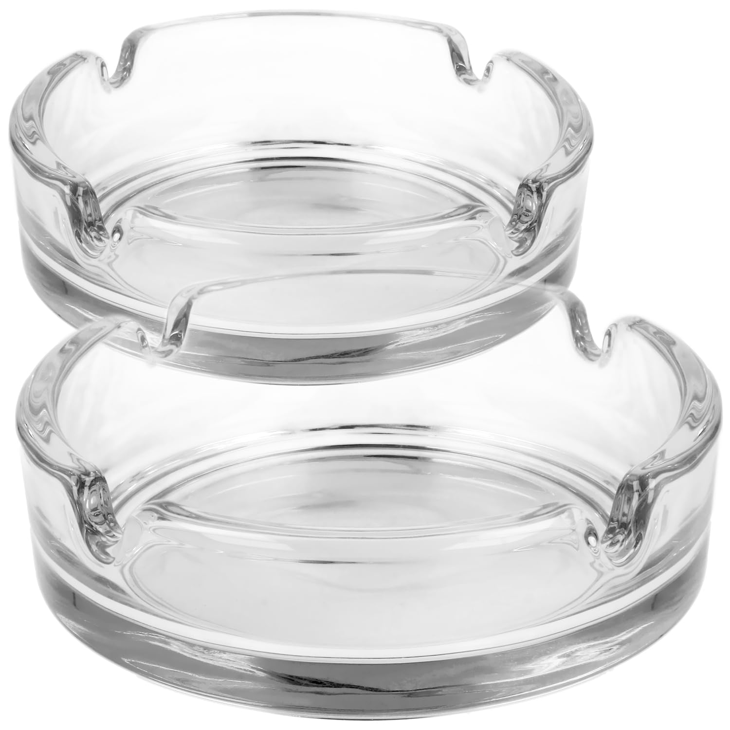 com-four® 2x Aschenbecher aus Glas, Tischascher, Glasaschenbecher | Abascher für Haushalt und Gastronomie aus 5 mm dickem Glas